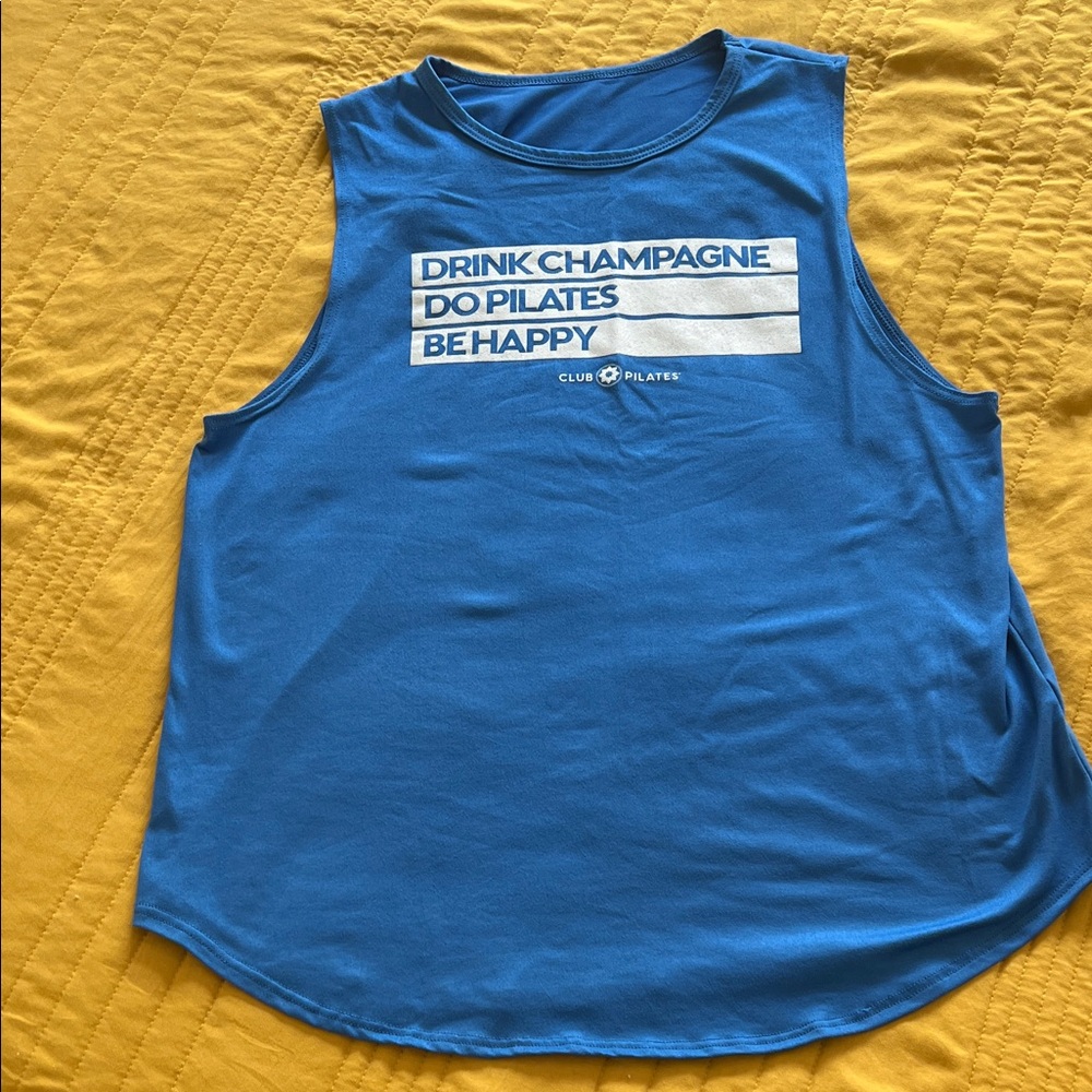 Club Pilates Blue Muscle Tee for Women